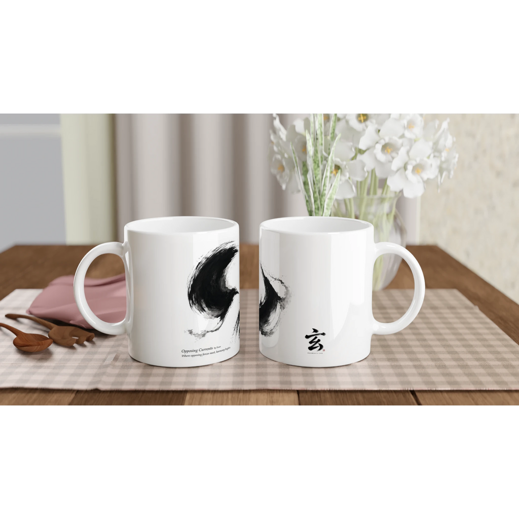 Opposing Currents Ink Wash Art Mug Xuan Arts