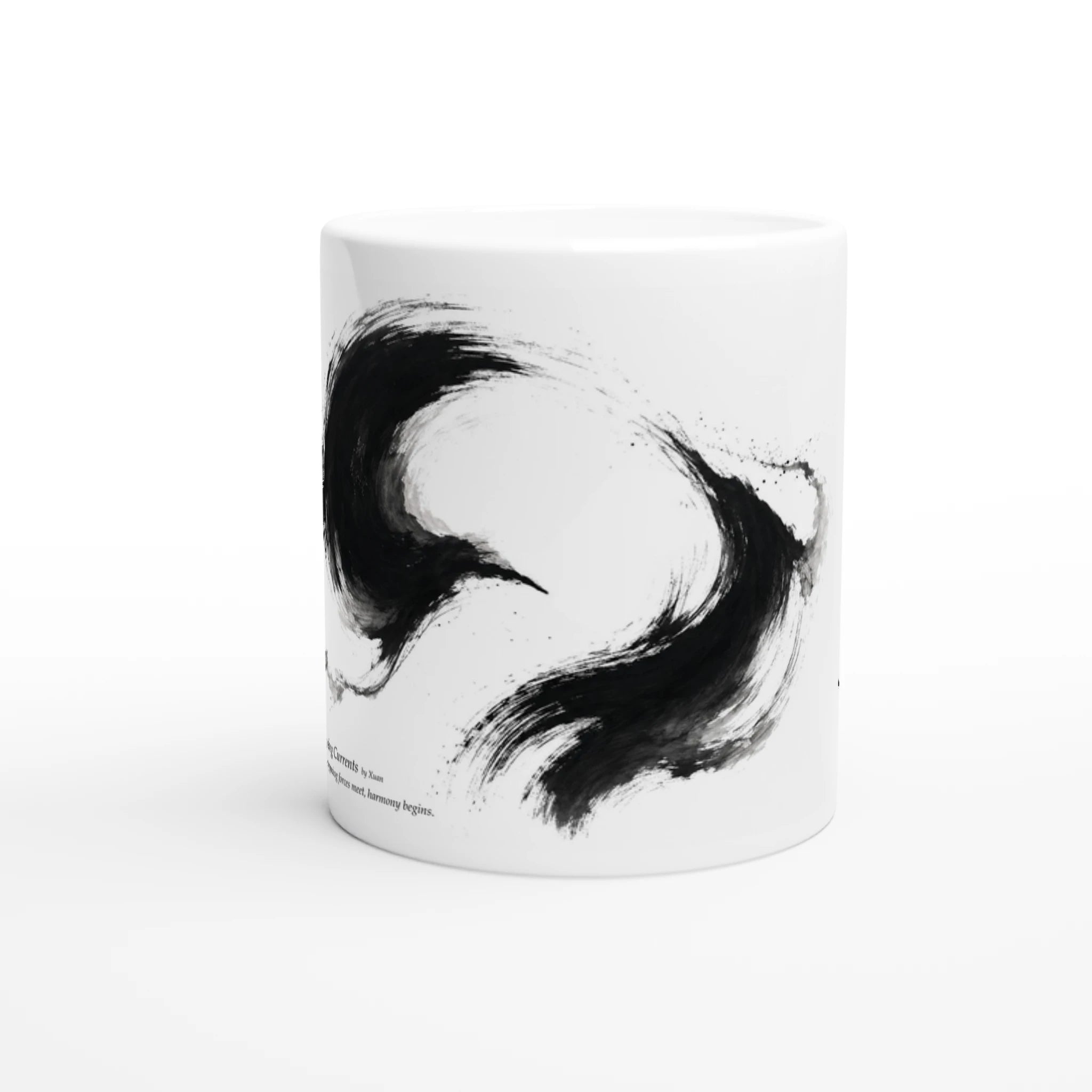 Opposing Currents Ink Wash Art Mug Xuan Arts